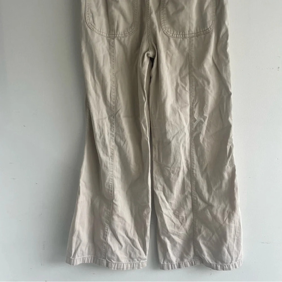 Free People We the Free Khaki High Waist Drawstring Wide Leg Pants 22456 - Picture 5 of 13